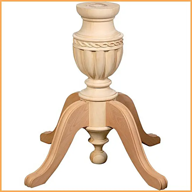 İnegöl - Ham Ahşap Göbekli Masa Ayağı - Ege Ahşap Torna